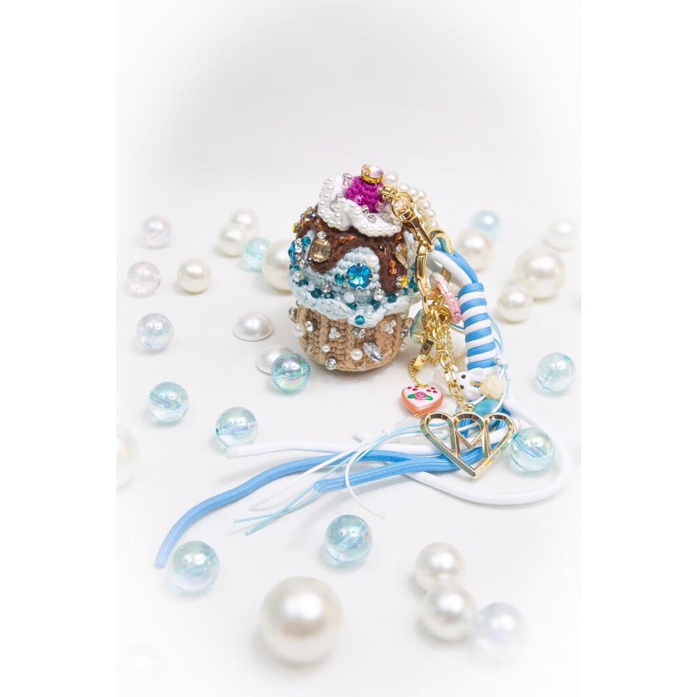 Minime Paris Crystal Cupcake Bag Charm